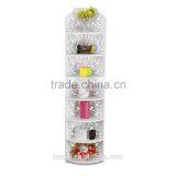 7-Tier Modular Cut-Out Quarter-Circle WPC Corner Shelf Unit White Storage Organizer Display Rack thumbnail-3