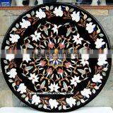 Antique Art Work Marble Inlay Coffee Table Top Decorative thumbnail-1