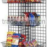 4 Sided Gridwall Supermarket Display With Basket and Shelves