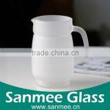 1.6L Frosted Decal Logo Glass Water Jug thumbnail-1