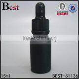 Selling Essential Oil 15ml Frosted Glass Bottle Round Shape Frosted Glass Bottle Massage Oil Black Frosted Glass Dropper Bottle thumbnail-1