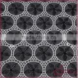Geometric embroidery lace organza fabric, high quality white embroidery fabric for dress, blouse, tops