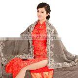 CX-B-P-40C Women Fashion Cashmere Pashmina Shawl With Fur thumbnail-5