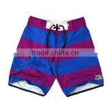 Purple Blue Color Stripe Design Board Shorts for Men thumbnail-2