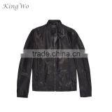 Customized Cheap Mens Black PU Leather Jacket Design thumbnail-1
