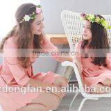 Three-quarter Sleeve Lotus Leaf Collar Skirt Frock Design Mother Daughter Matching Dress thumbnail-1