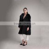 Myfur Wholesale Black Winter Warm Raccoon Fur Hood Knitted Fur Jacket For Women thumbnail-6