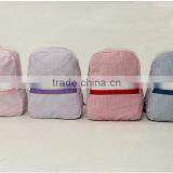 Novelty Fashion Striped Monogrammed Seersucker Backpack thumbnail-2