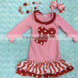 Baby Girls Heart Dress Valentines Dress With Matching Headband and Chunky Necklace Set thumbnail-1