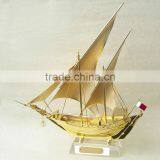 Metal Ship Model Plated With Gold for Qatar