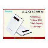 20000mAh External Li Ion Power Bank , Rechargeable External Battery For Ipod