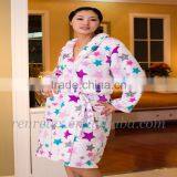 Pink Jacquard Flannel Fleece for Womens Night Robe thumbnail-6