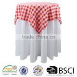 New Popular 70x70-inch Polyester Tablecloth Checkered Table Cloth Whte and Red
