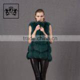 Factory Latest Fashion Coat Animal Fur Knitted Fox Fur Vest thumbnail-5