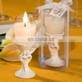Stylish bride and groom design champagne flute candle holder favors