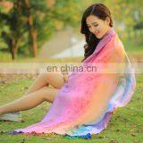 New Minority Style Cotton Flax Tassel Colored Peacock Long Stole Shawl Scarf thumbnail-2