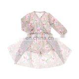 2019 New Arrival Chiffon Flyaway Romper Floral Flower Printed Baby Little Girls Romper Whosale Price Baby Jumpsuit thumbnail-1