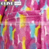 Wholesale Kimono Collar 100% Polyester Printed Super Soft Coral Bathrobe thumbnail-6