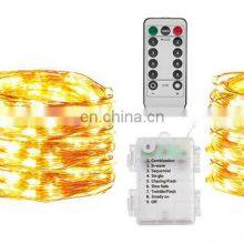 IP65 Colorful 8 Functions Remote Control Outdoor or Indoor Battery Led Copper String Light for Events Christmas Holiday Use thumbnail-2