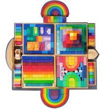 Educational Grimms Natural Wooden Stacking Toys Large Rainbow Building Blocks for Kids thumbnail-1