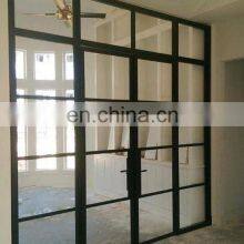 Simple Designs Modern Double Glass Front Swing Wrought Iron Door thumbnail-5