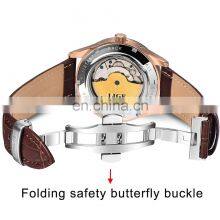 Lige 6826 Retro Men Mechanical Watches Tourbillon Waterproof Leather Top Brands Luxury Watch Automatic Mens thumbnail-3