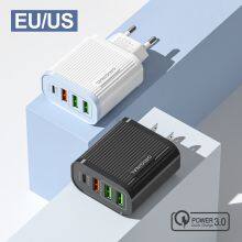 QC3.0 Charger Wall Charging Hot Selling US EU Charging Plug 4USB Port Suitable for Different Mobile Phones thumbnail-4