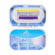 4 Layers Razor Blade Women Customized Logo Razor Blade Manufacture Shaving Razor Germany Steel GF-0304 thumbnail-3