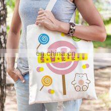 Wholesale Eco-friendly Portable Reusable Large Capacity Fashion Natural Cotton Shopping Canvas Bags With Custom Printed Logo thumbnail-3