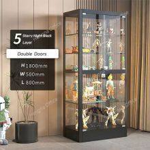 Starry Night Black Display Cabinet Double Doors 5 Layers H1800mm×W500mm×L800mm for Retail Store - Customizable thumbnail-1