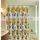 2016 New Design Butterfly Printed 100% Polyester Shower Curtain for Hotel, Family, Waterproof Bath Curtain thumbnail-5