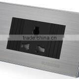 118-X1 Hot Wall Europe Wholesale Stainless Steel PC Material Safe 3 Pin Universal Socket