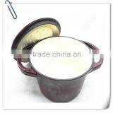 Enamel Cast Iron Casserole With Cover and Ears thumbnail-2