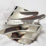 High Polished Stainless Steel Feather Leaves Bracelet Bangle thumbnail-2