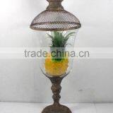 8009380J-Antique Golden Metal and Glass Cover Holder thumbnail-1