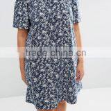 High Quality Boho Offer Shoulder Plus Size Summer Women Dress With Print thumbnail-3