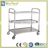 Hotel service trolley designs, 3 tier suqare tube food room service trolley
