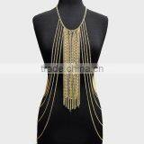 Adjustable Zip Alloy Link Body Chain gold Jewelry Set link body chain necklace