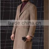 Branded fabric Men's Fashion Wool and Cashmere Brown Overcoat