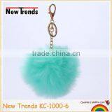 Solid Colors 12 cm Rabbit Fur Ball Key Chain