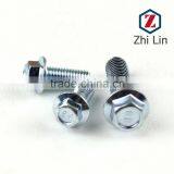 high quality8.8 carbon steel flange bolts screws with blue zinc plated