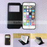 Leather Cell Phone Case for Apple Iphone 6 Plus 5.5 Inch Black Back Cover for Iphone 6 With View Window Wholesale thumbnail-5