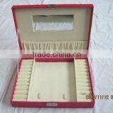 HOT!!! PU Leather Jewelry Box With Mirror Inside