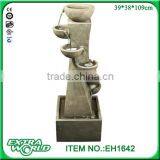 43 Inch Twisted Ladder-shaped Pillars Seven Bowl Fiberglass Fountain thumbnail-1