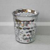 Mini Wide Mouth Glass Diamond Eletroplating Silver Vase With More Style thumbnail-1