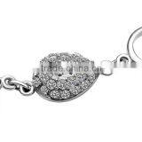 18KGP Platinum Plated Crystal Rhinestone Blue Austria Crystal Elements Women Drop Charm Bangle Bracelet Fashion Jewelry B001 thumbnail-4