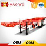 China Export 3 Axles 40 ft 20 ft Container Chassis Skeleton Semi Trailer for Sale thumbnail-2