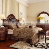 Luxury Furniture King Size Bed/Solid Mahogany Wood Bedroom Furniture Set thumbnail-1