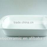 White Ceramic Rectangular Stoneware Bakeware, Porcelain Casserole Serving Dishes thumbnail-3