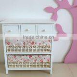 Wooden Home Furniture / Wood Storage Cabinets With Woven Baskets thumbnail-6